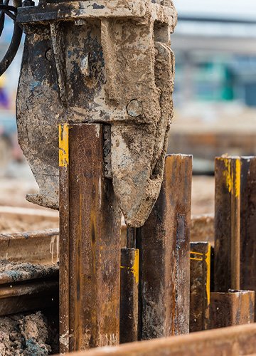 stacked sheet pile material
